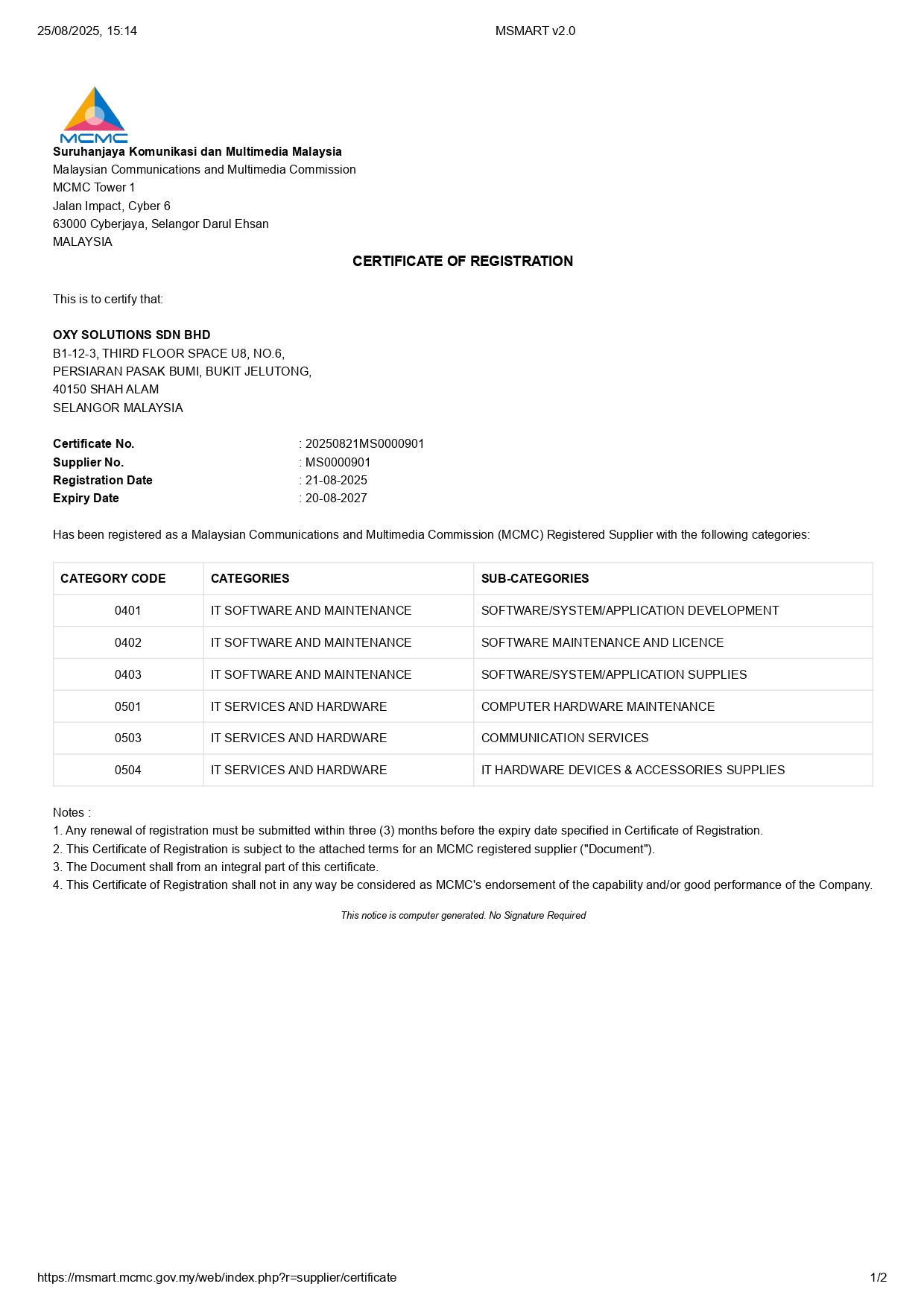 MCMC Certification